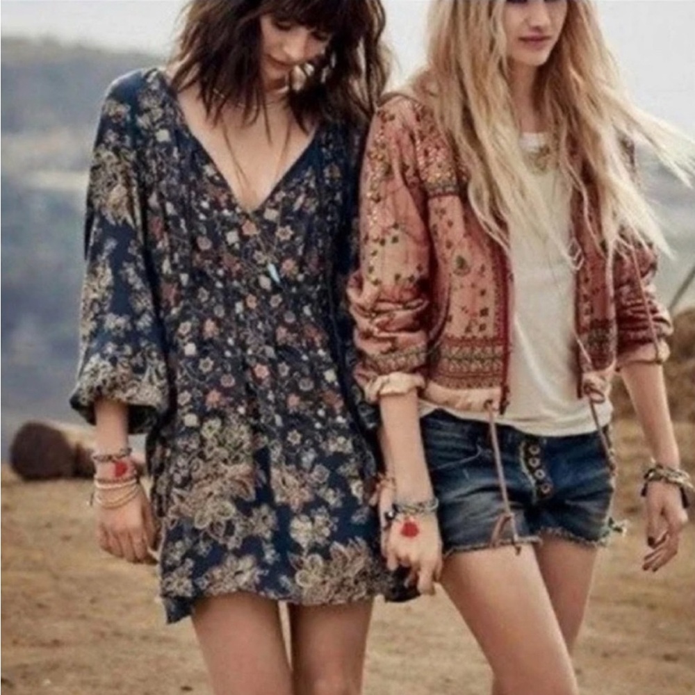 FREE PEOPLE Lucky Loosey Paisley Mini dress - Picture 2 of 9